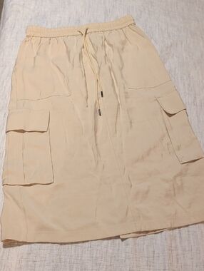 Nordstrom Beige Cargo Midi Skirt S